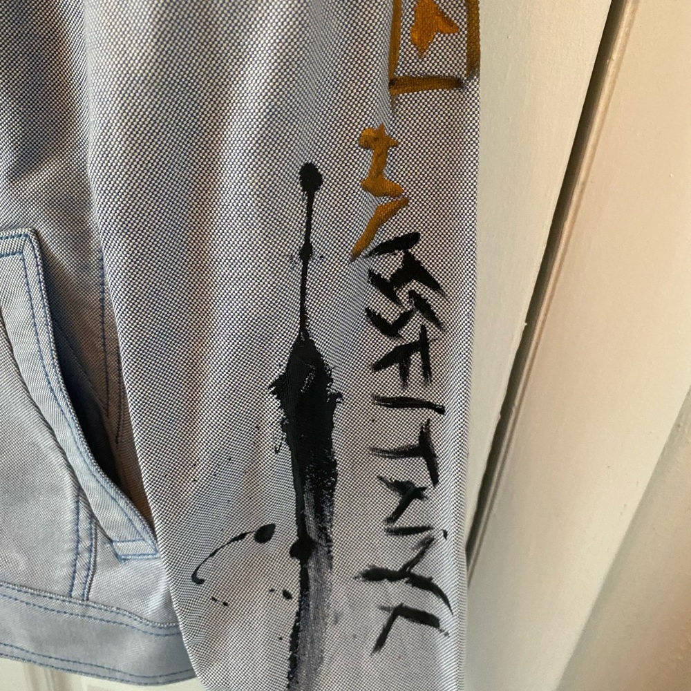 Ann Taylor Women's Jacket hand painted by NYC Artist - Picture 4 of 5